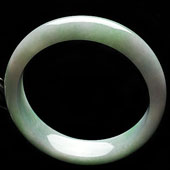 糯冰种春带彩缅甸翡翠A货手镯（59.4mm）