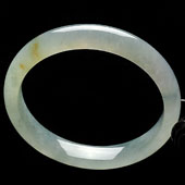 冰种晴水略带黄翡缅甸翡翠A货手镯（56mm）