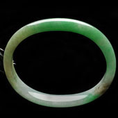 糯冰种翠色缅甸翡翠A货贵妃镯（59.3-49.8mm）