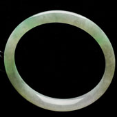 糯冰种飘翠缅甸翡翠A货手镯（57.8mm）