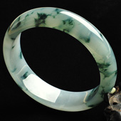 糯冰种飘花缅甸翡翠A货手镯（57.7mm）