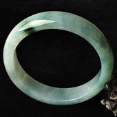糯冰种飘花缅甸翡翠A货手镯（57.2mm）