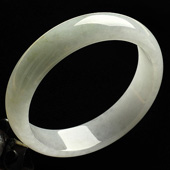 糯冰种淡晴水缅甸翡翠A货手镯（58.1mm）