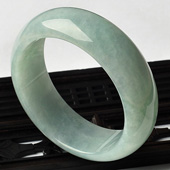 糯冰种晴水缅甸翡翠A货手镯（55mm）