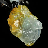 冰种晴水黄翡缅甸翡翠A货甜蜜使者挂件
