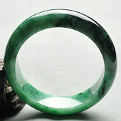 糯冰种浓绿缅甸翡翠A货手镯（54.3mm）