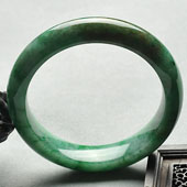 糯冰种黄加绿缅甸翡翠A货手镯（54.2mm）
