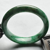 糯冰种黄加绿缅甸翡翠A货手镯（54.3mm）