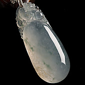 冰玻种飘花缅甸翡翠A货福瓜挂件