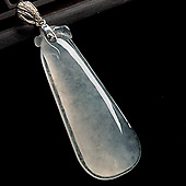 冰种略飘花缅甸翡翠A货福瓜挂件