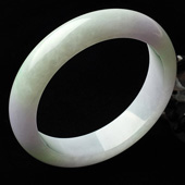 糯冰种春色缅甸翡翠A货手镯（58.4mm）