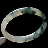 冰种飘花缅甸翡翠A货手镯（59.2mm）