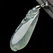 冰种晴水缅甸翡翠A货福瓜挂件