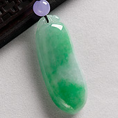 糯冰种翠色缅甸翡翠A货福瓜挂件