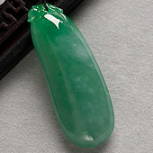 冰种满绿缅甸翡翠A货福瓜挂件