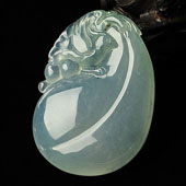 冰种晴水缅甸翡翠A货福瓜挂件