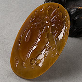 糯冰种褐黄翡缅甸翡翠A货蝶恋花挂件
