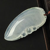 冰种淡晴水缅甸翡翠A货福瓜挂件