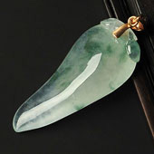 冰种飘花缅甸翡翠A货福瓜挂件