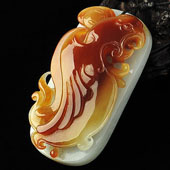 糯冰种褐红翡缅甸翡翠A货英明神武挂件