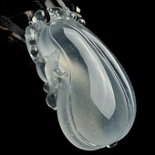 冰玻种淡晴水缅甸翡翠A货福瓜挂件