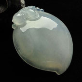 冰种淡晴水缅甸翡翠A货灵猴献寿挂件