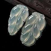 冰种晴水缅甸翡翠A货叶子挂件（单价）