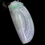 (超值推荐)糯冰种春带彩缅甸翡翠A货兽头挂件