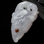 糯冰种淡紫罗兰略带红翡缅甸翡翠A货玉米挂件