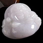 糯冰种淡紫罗兰缅甸翡翠A货玉佛挂件