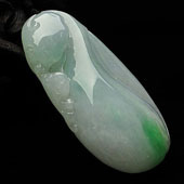 糯冰种飘翠缅甸翡翠A货福瓜挂件