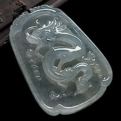 冰种晴水缅甸翡翠A货龙腾四海挂件