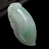 糯冰种飘翠缅甸翡翠A货福瓜挂件