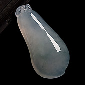 冰种晴水略飘花缅甸翡翠A货福瓜挂件