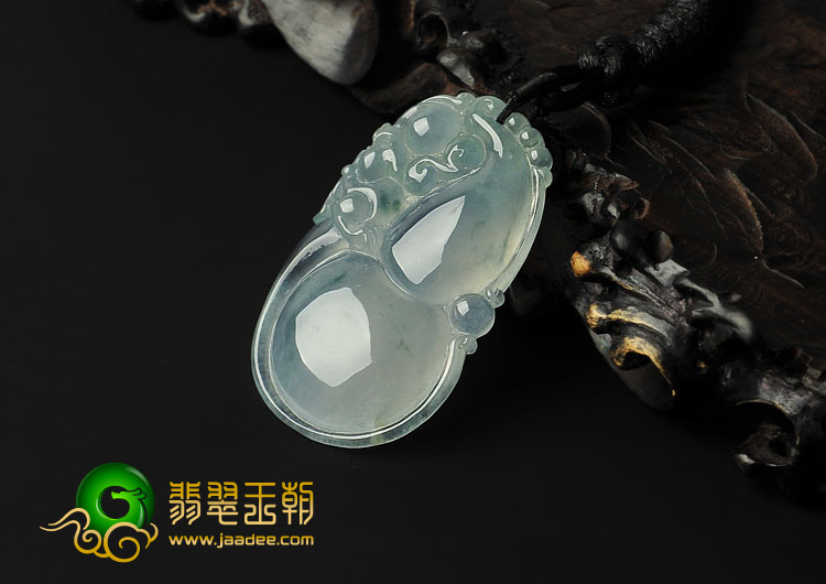 冰种晴水飘花缅甸翡翠A货福禄寿挂件
