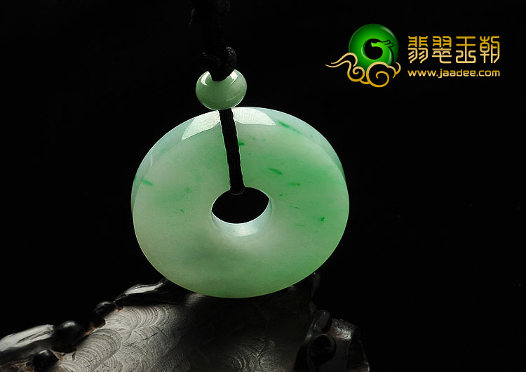 糯冰种飘翠缅甸翡翠A货平安扣挂件