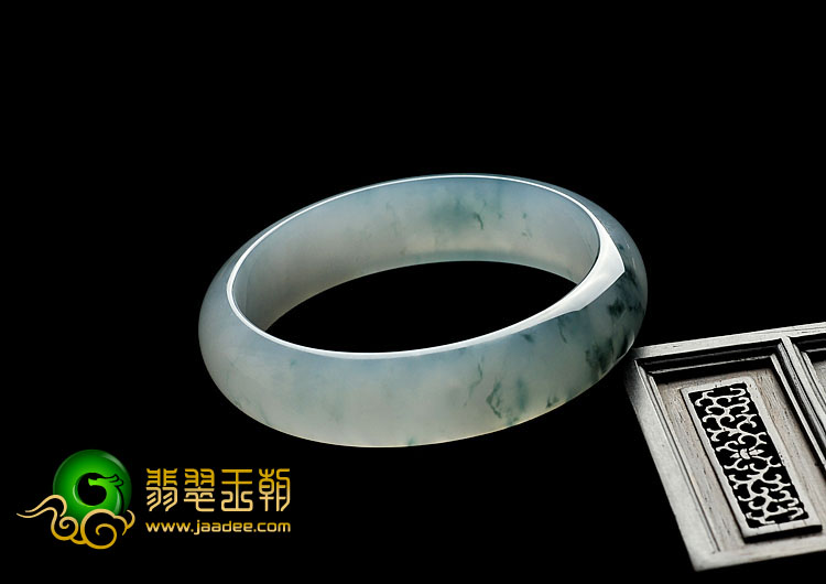 冰种飘花缅甸翡翠A货手镯（57.4mm）