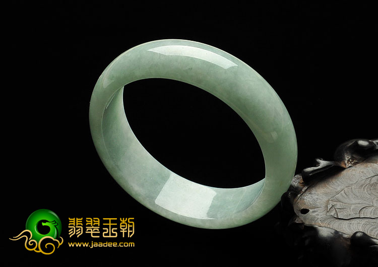 糯冰种晴水缅甸翡翠A货手镯（55.4mm）
