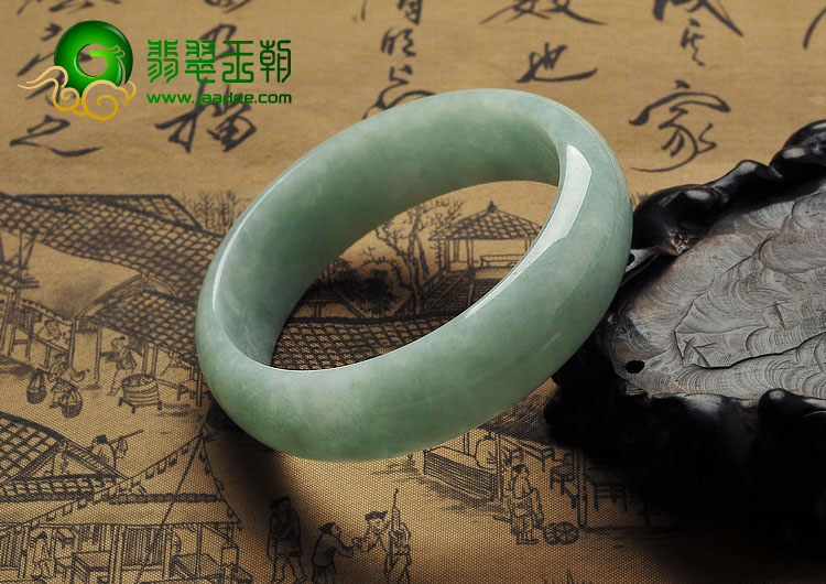 糯冰种晴水缅甸翡翠A货手镯（55.4mm）