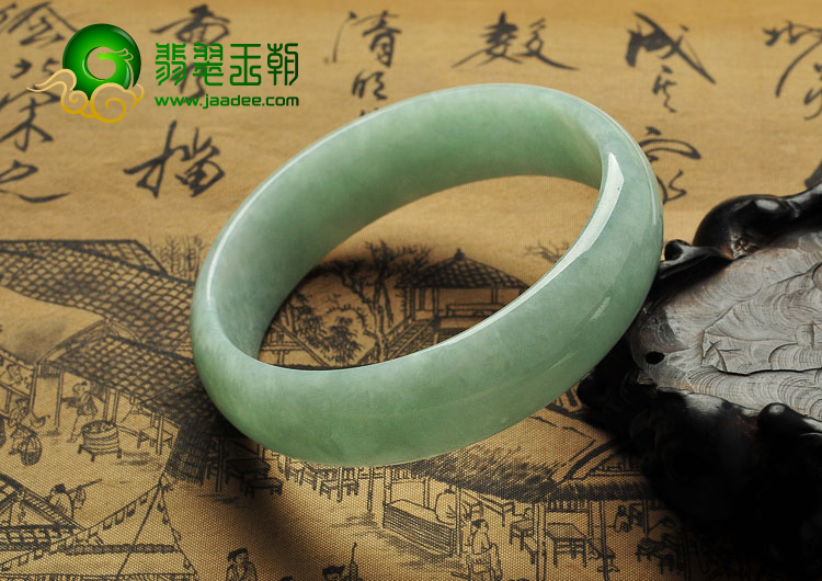 糯冰种晴水缅甸翡翠A货手镯（61.3mm）