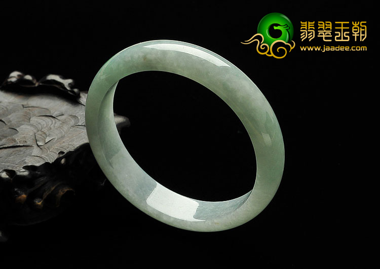 糯冰种飘翠缅甸翡翠A货手镯（54.8mm）