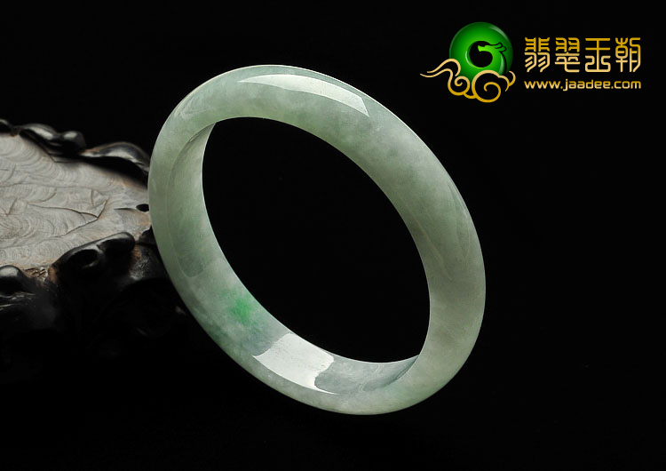 糯冰种飘翠缅甸翡翠A货手镯（54.6mm）