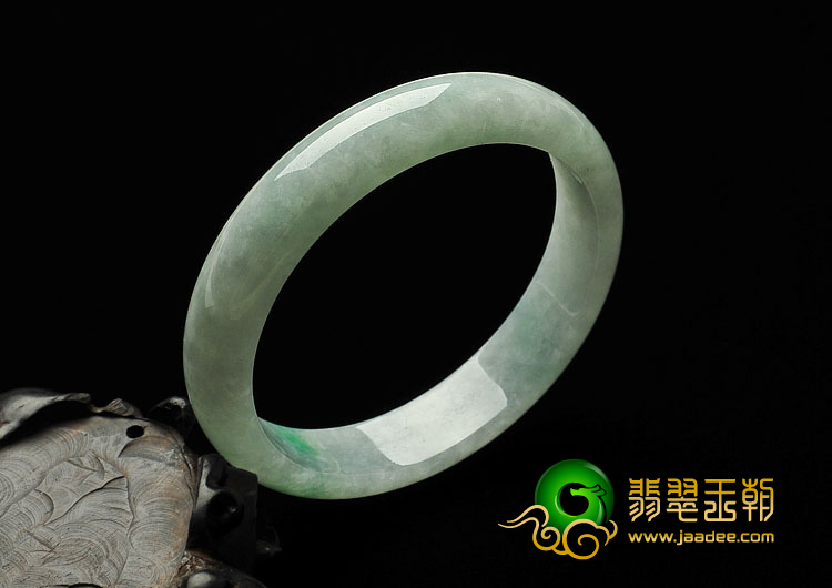 糯冰种飘翠缅甸翡翠A货手镯（54.6mm）