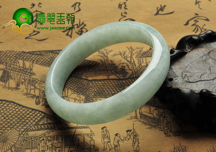 糯冰种晴水缅甸翡翠A货手镯（61.3mm）