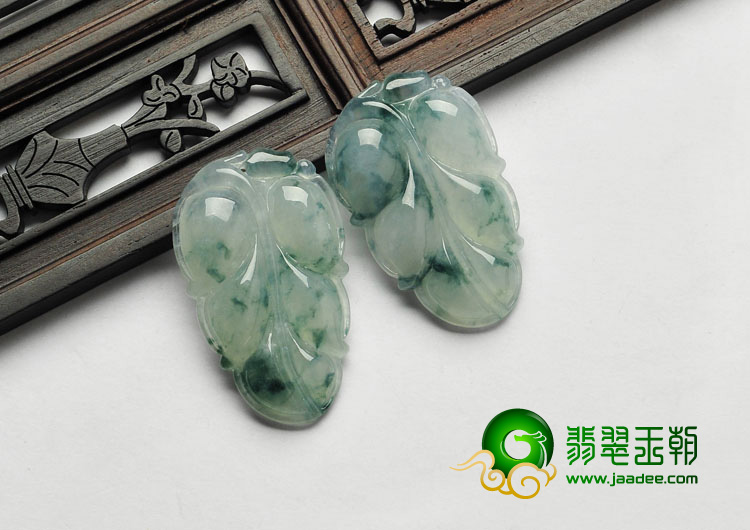 冰种飘花缅甸翡翠A货叶子挂件（单价）