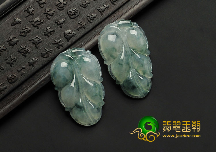 冰种飘花缅甸翡翠A货叶子挂件（单价）