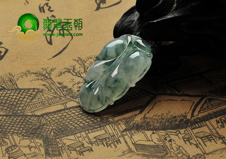 冰种飘花缅甸翡翠A货叶子挂件（单价）