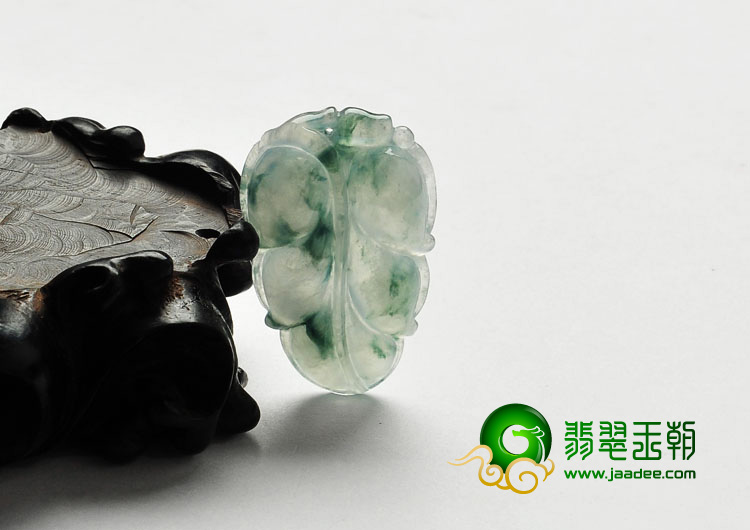冰种飘花缅甸翡翠A货叶子挂件（单价）