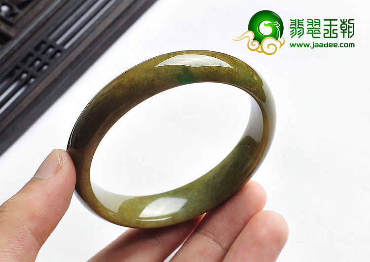 细糯种褐黄翡略飘翠缅甸翡翠A货手镯（58.2mm）