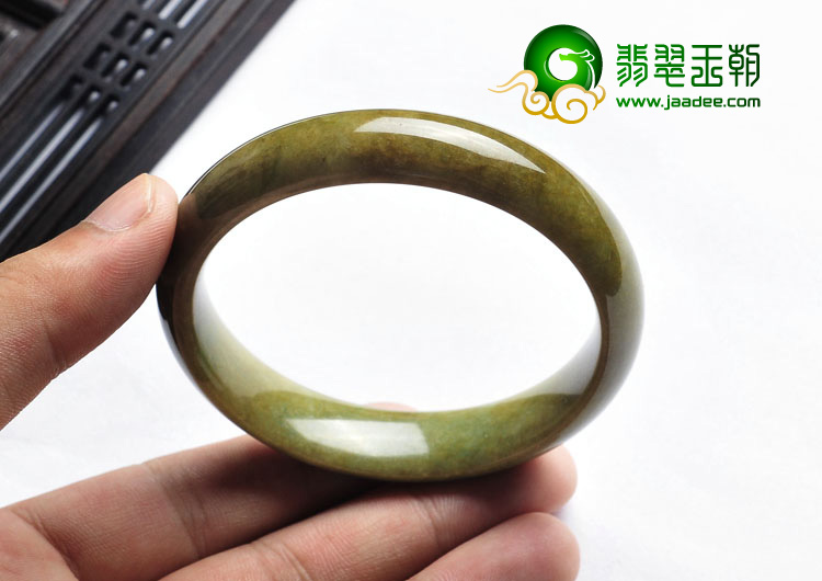 细糯种褐黄翡略飘翠缅甸翡翠A货手镯（58.2mm）